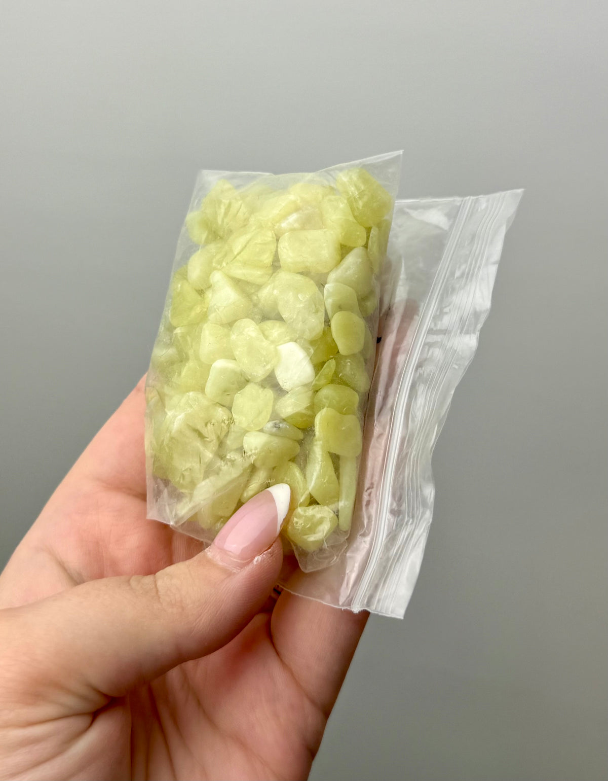 Lemon jade chip/pebble bags