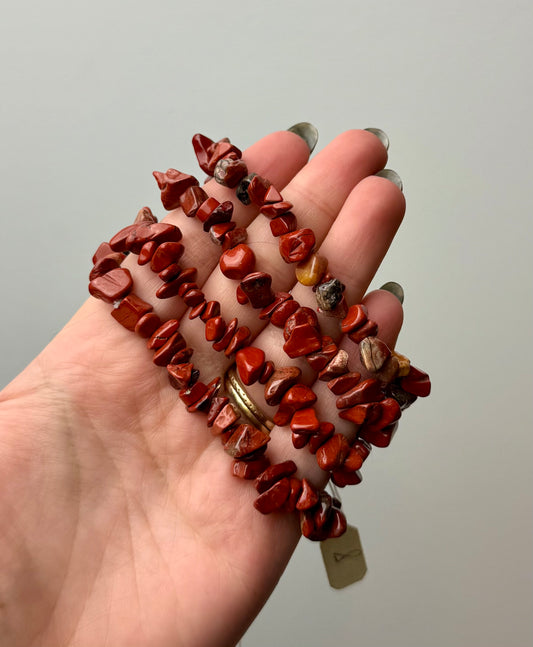 Red jasper chip bracelets