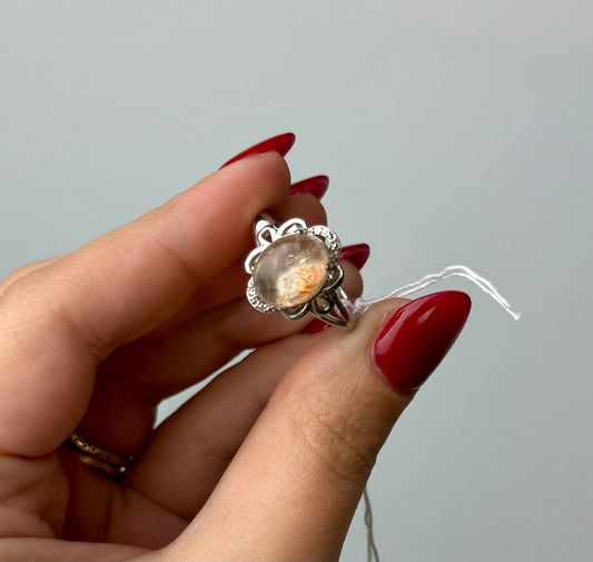 Sunstone Quartz adjustable ring