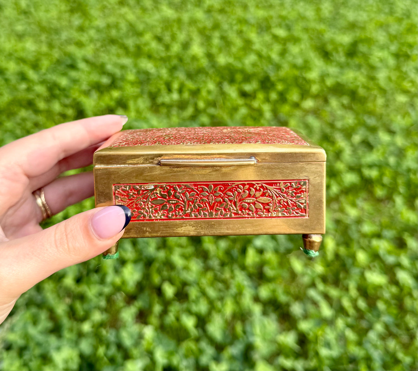 Metal wood trinket box thrifted find