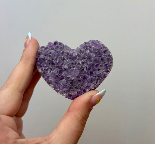Amethyst cluster heart