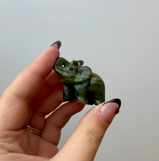 Jade elephant carving