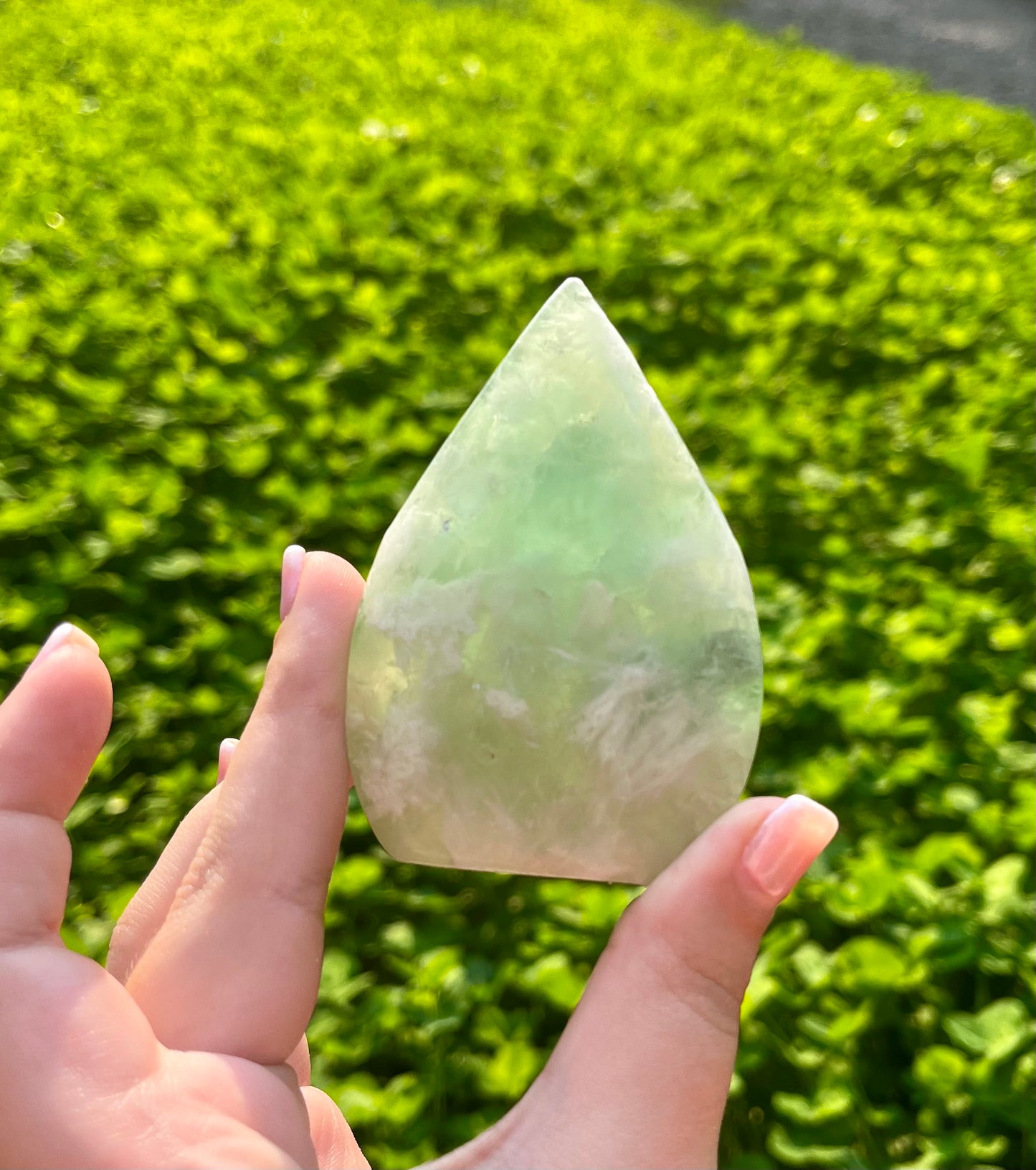 Feather fluorite tear freeform