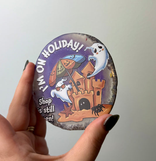 Dyed agate ghost slab