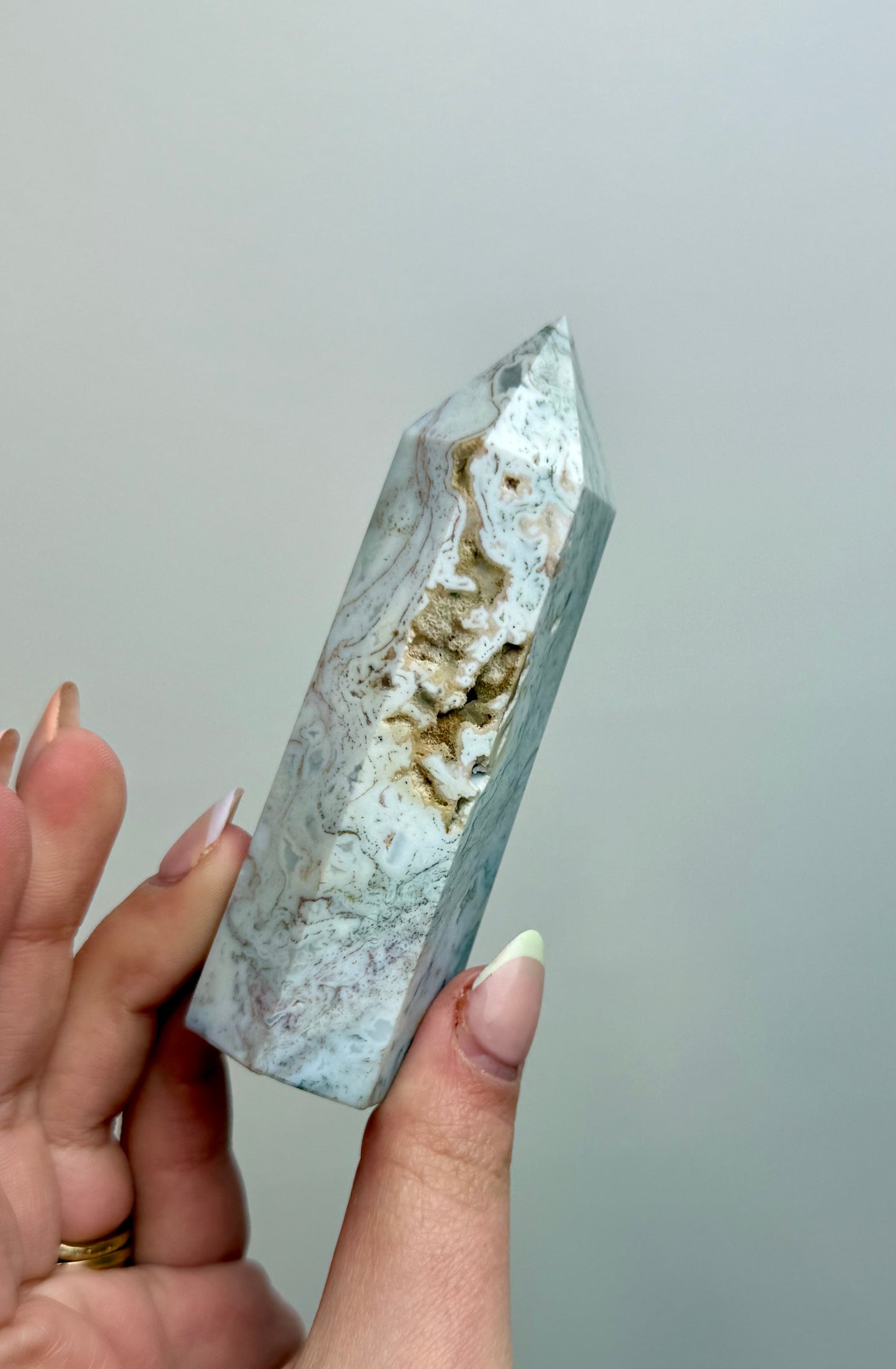 Pastel moss agate tower 19A
