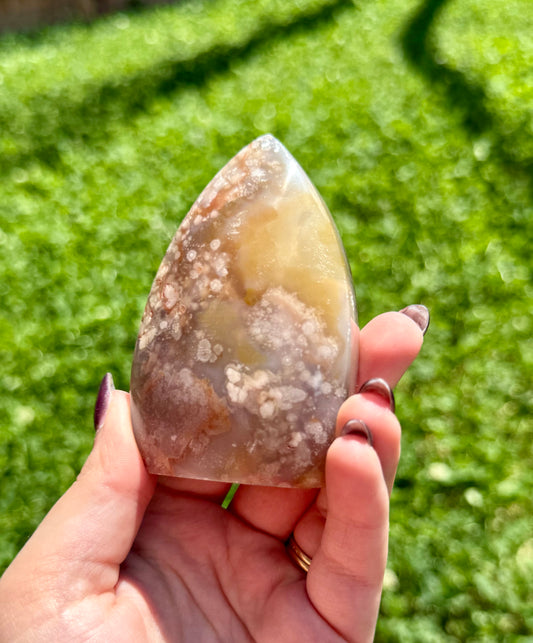 Flower agate tear freeform