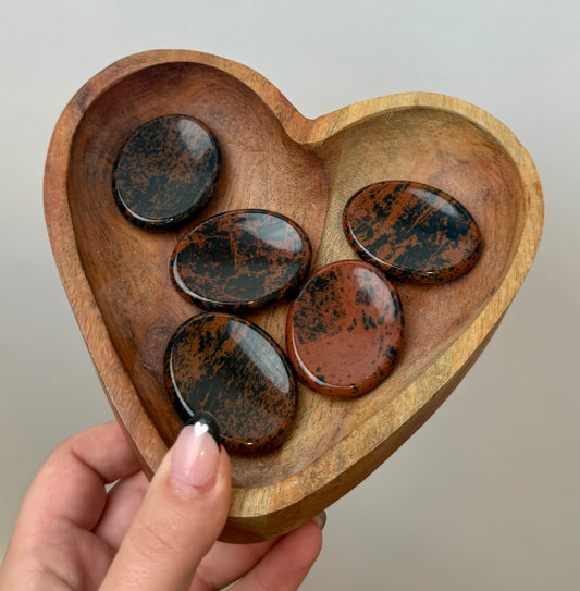 Mahogany obsidian worry stones