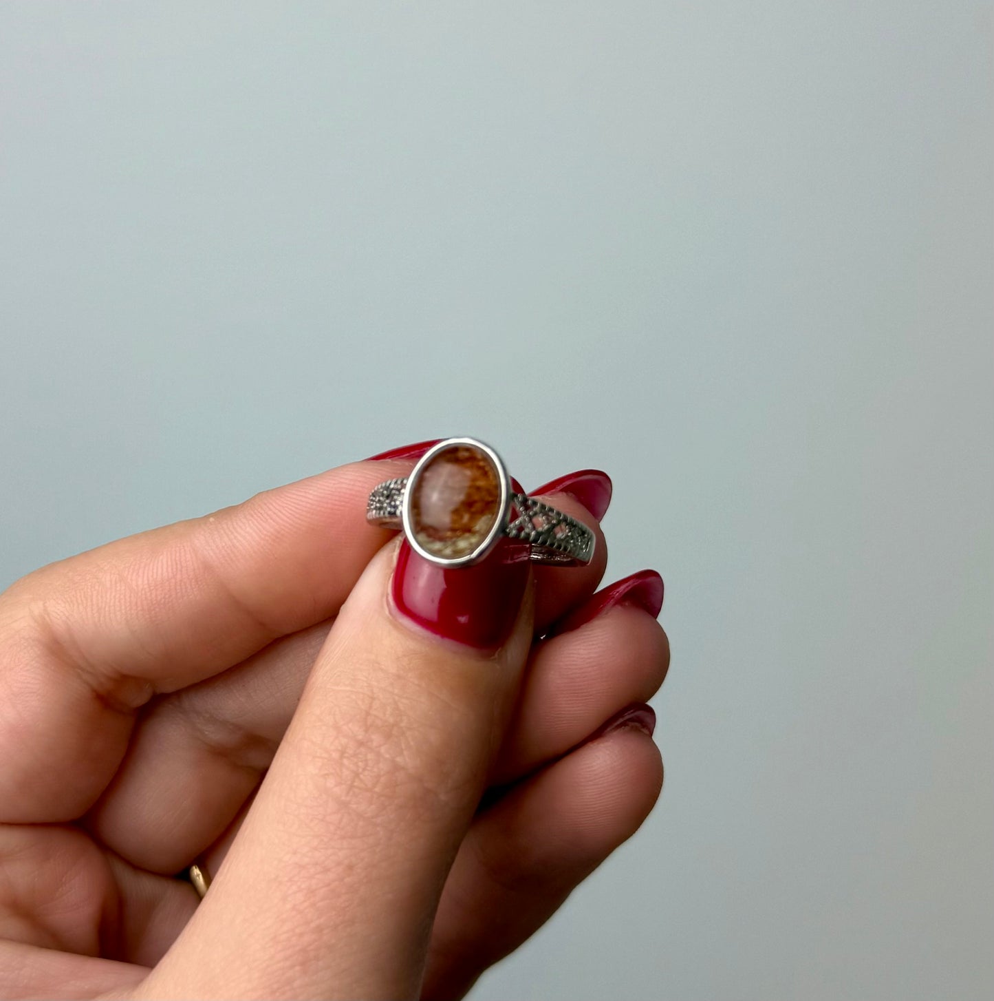 Rutile Quartz adjustable ring