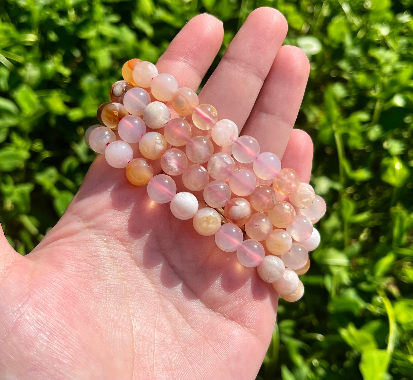 Flower agate bracelets