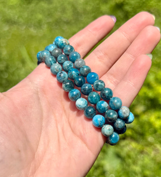 Blue apatite bracelets