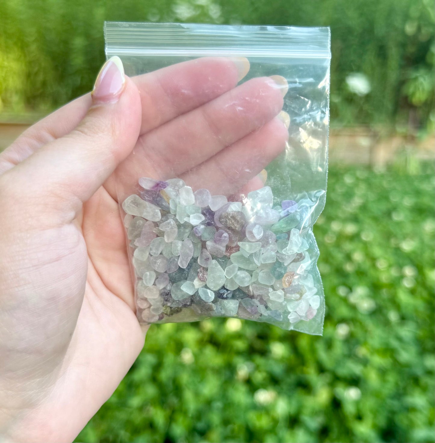 Fluorite chip bags