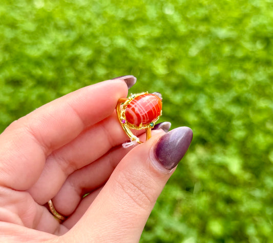 Carnelian adjustable ring