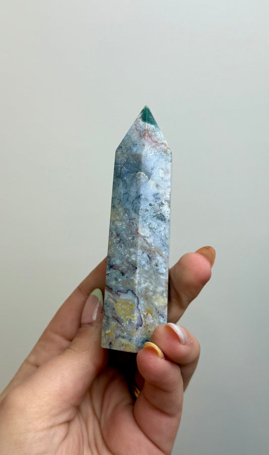 Pastel moss agate tower 19B