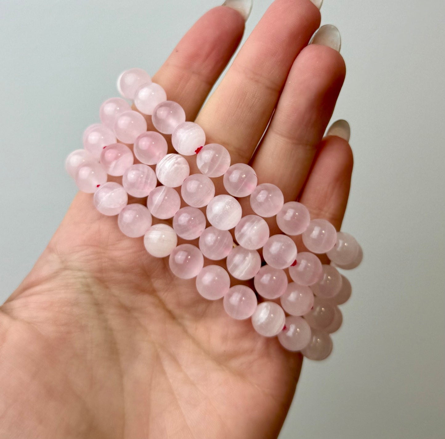 Mangano “pink” calcite bracelets