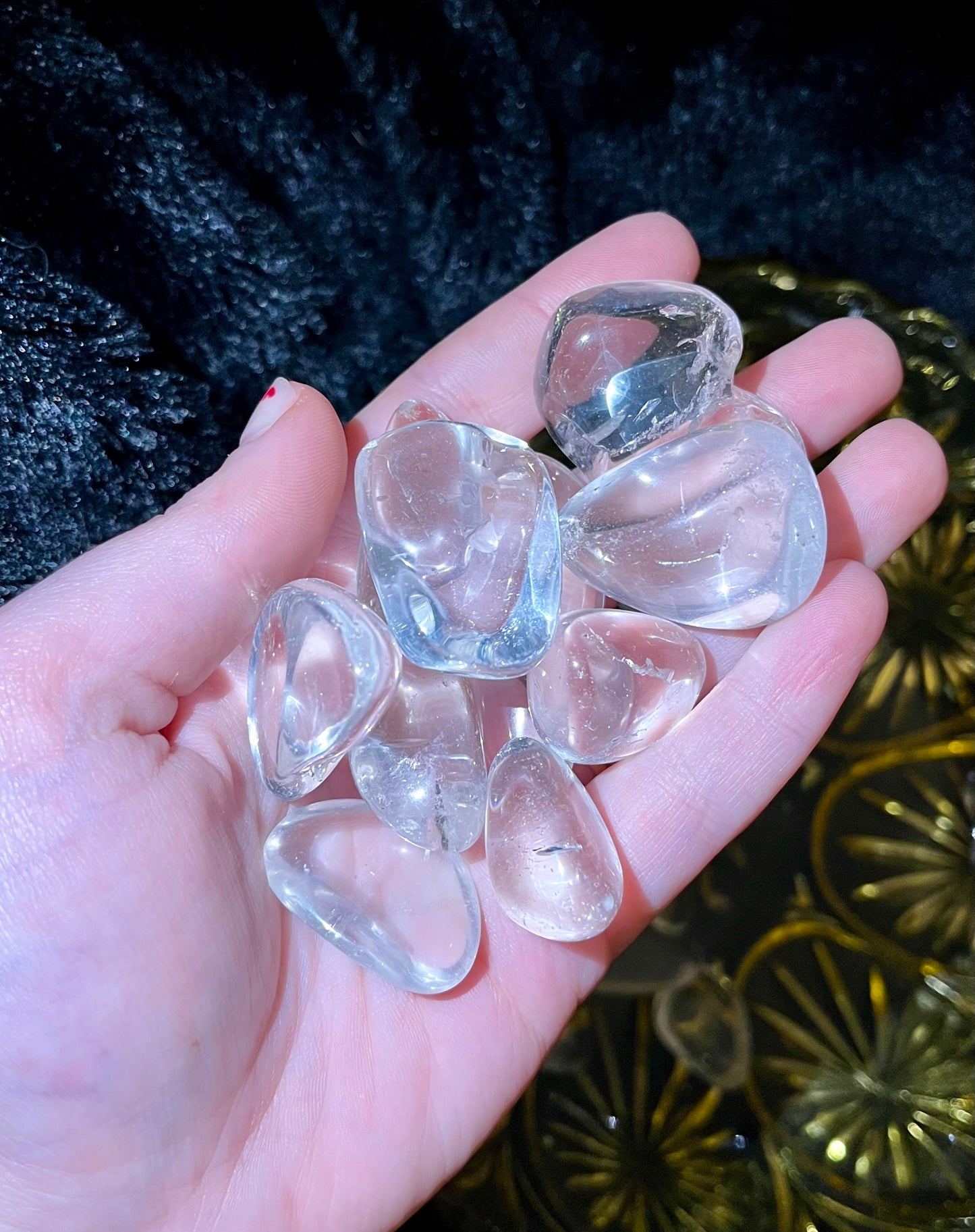 Clear quartz tumbles