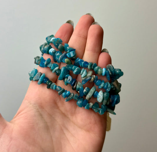 Blue apatite chip bracelets