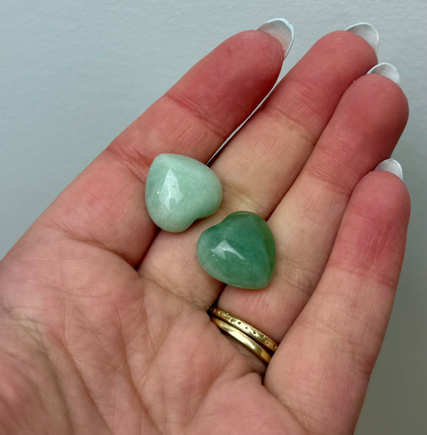 Mini green aventurine heart carvings