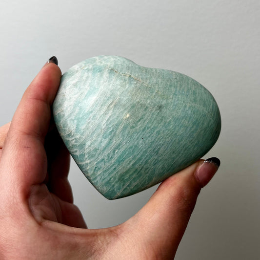 Amazonite heart carving