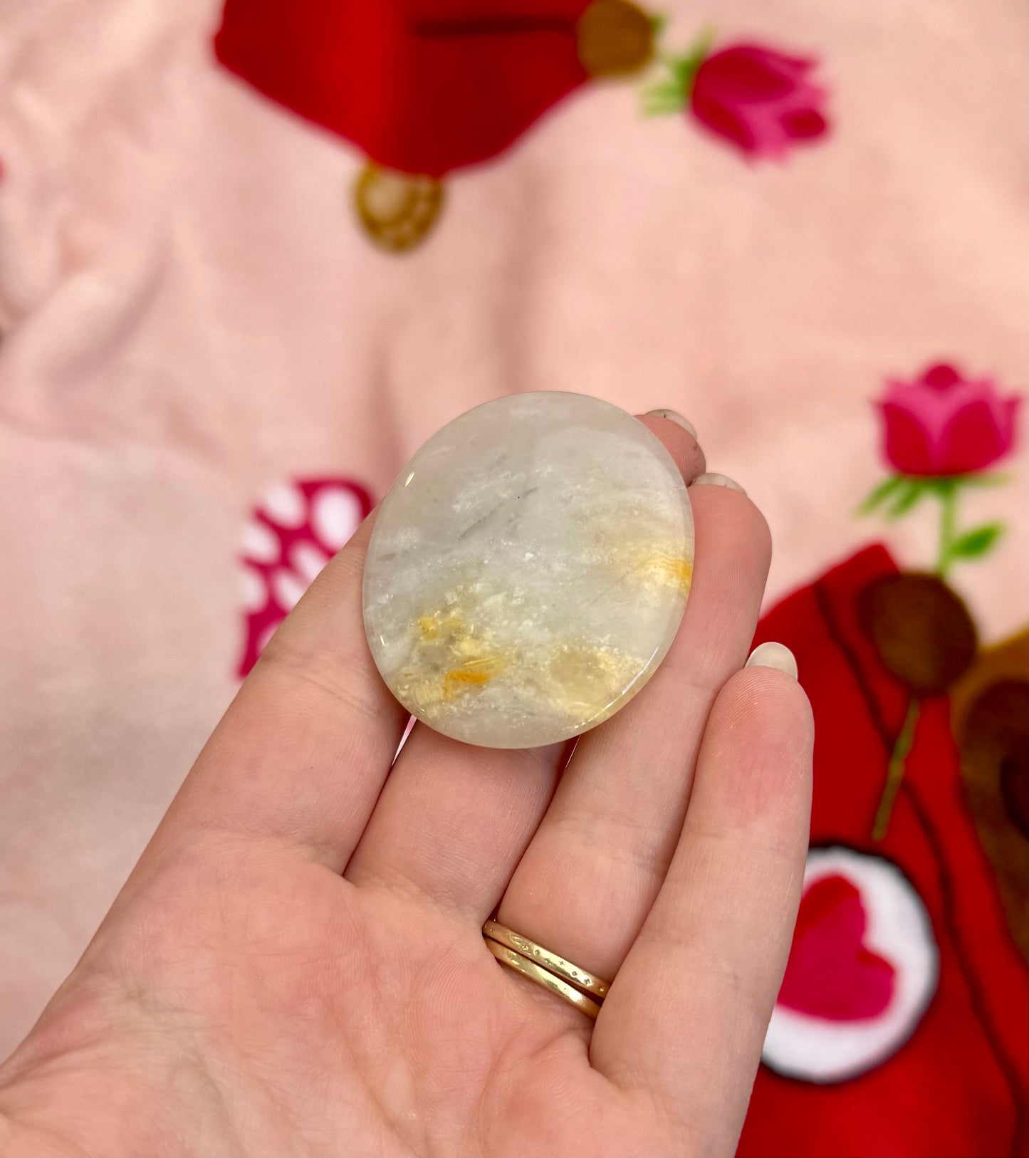 Flower agate flat stone