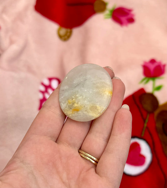 Flower agate flat stone