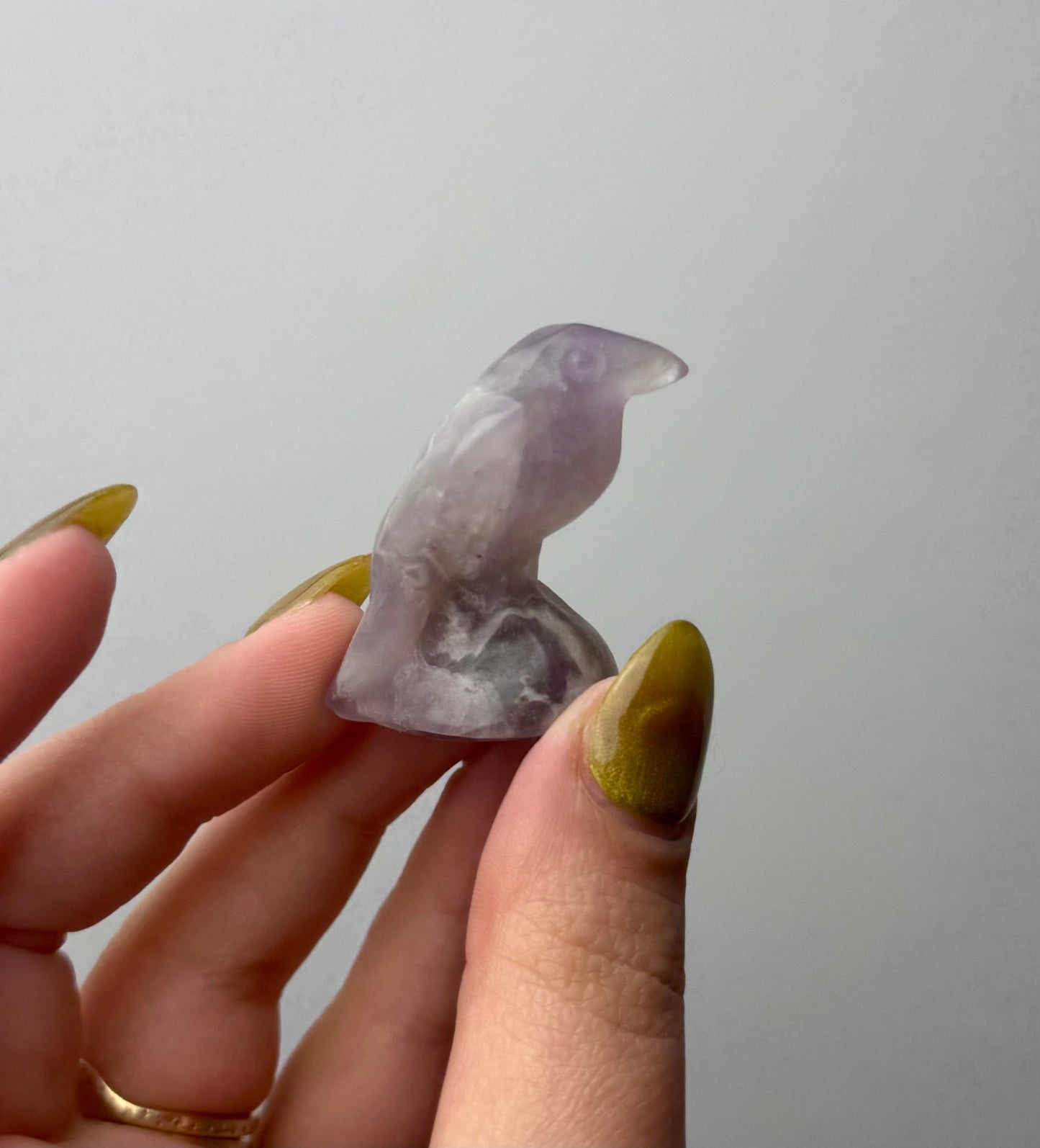 Amethyst Raven carving