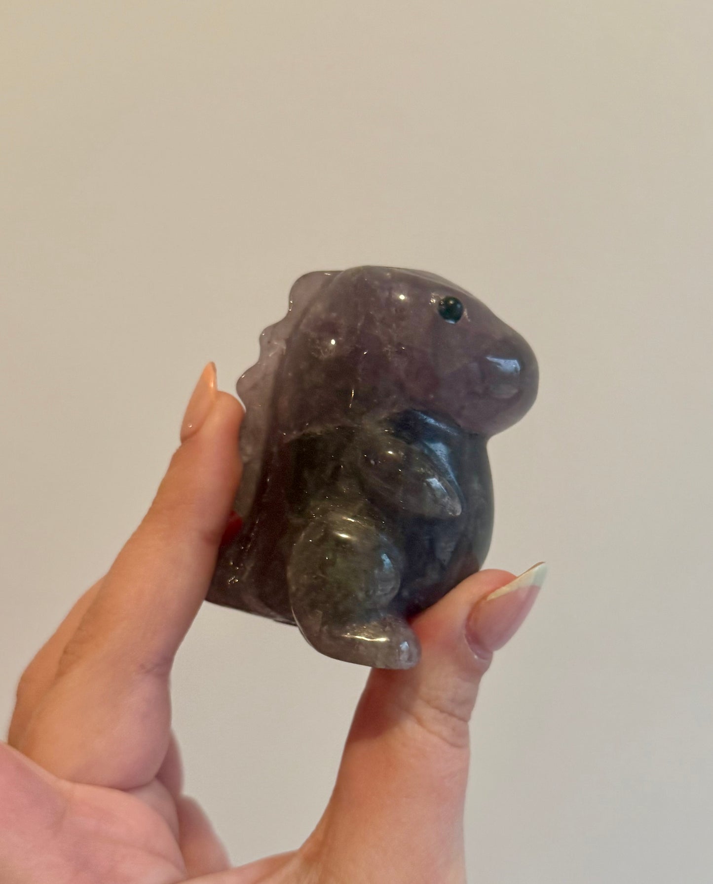 Amethyst chunky dinosaur carving