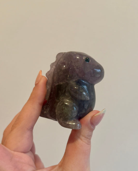 Amethyst chunky dinosaur carving