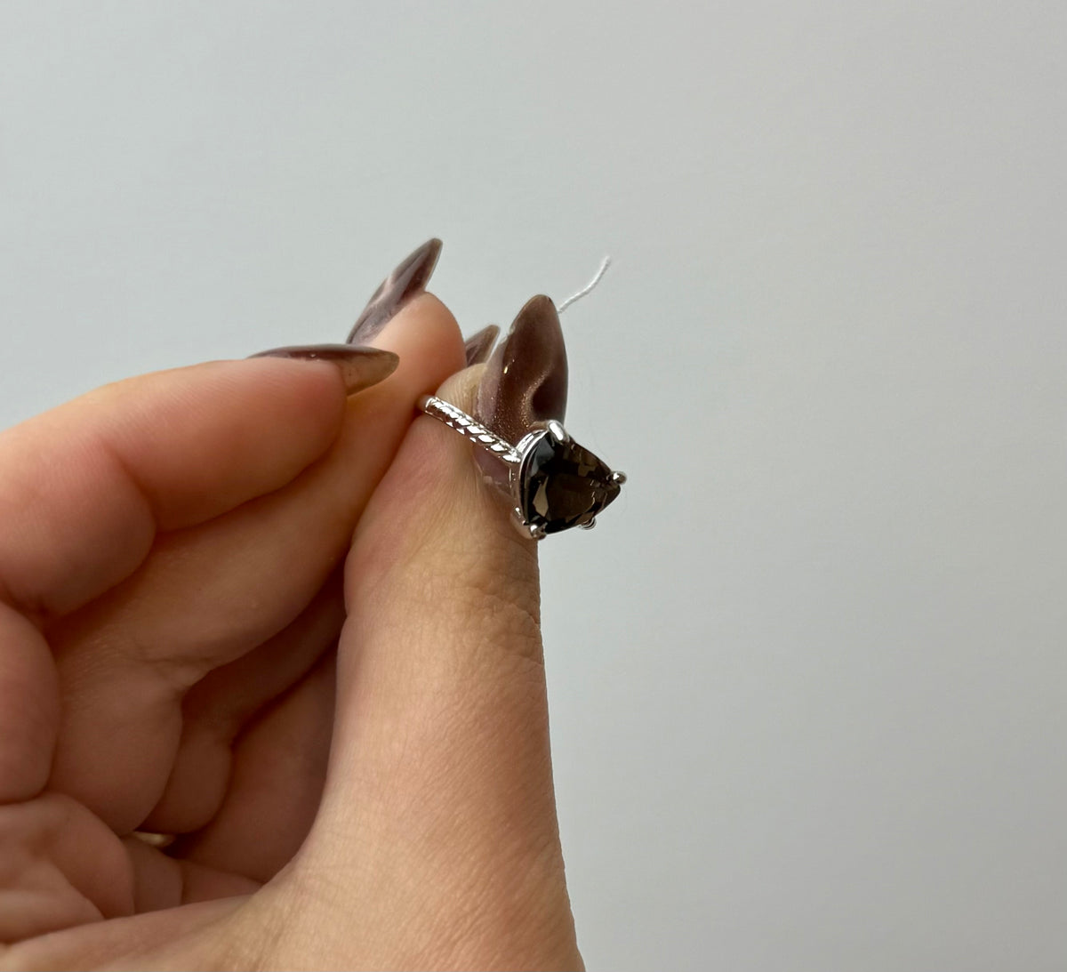 Smoky quartz adjustable ring