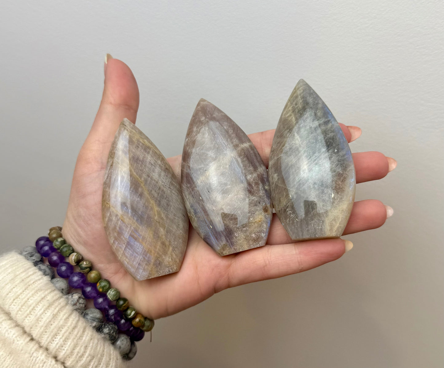 Blue moonstone tear freeforms
