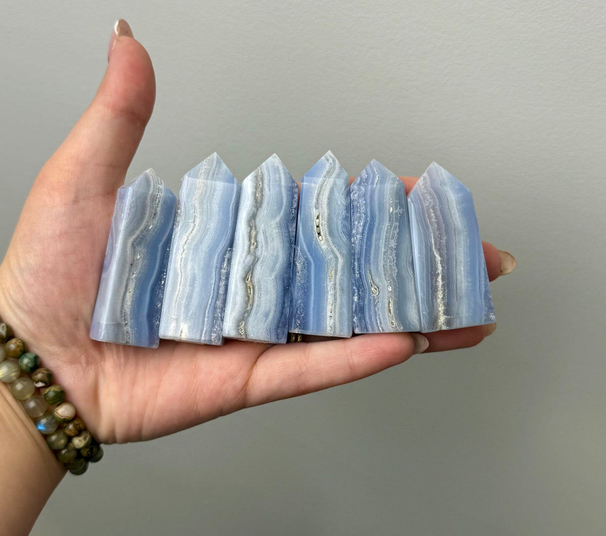 Blue lace agate towers