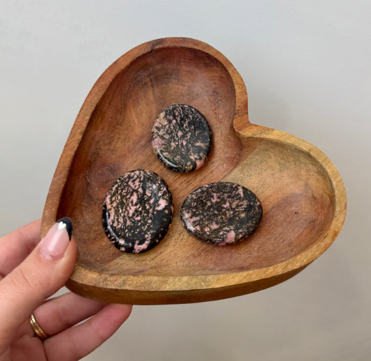 Rhodonite worry stones