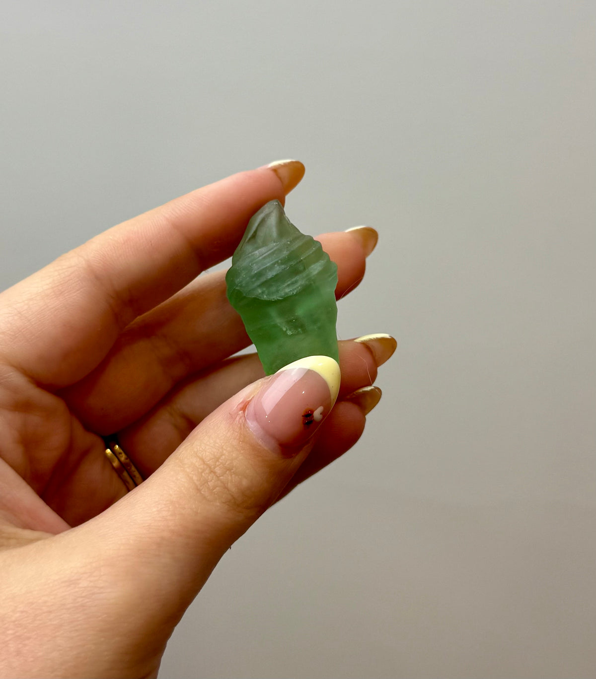 Fluorite ice cream cone carving
