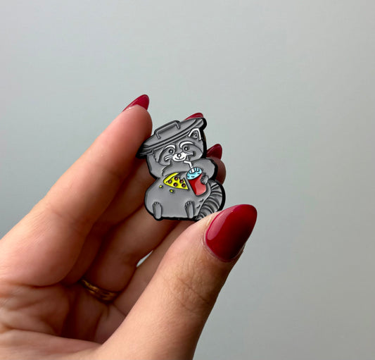 Raccoon enamel pin