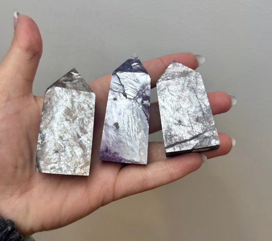 Purple mica/gem lepidolite towers