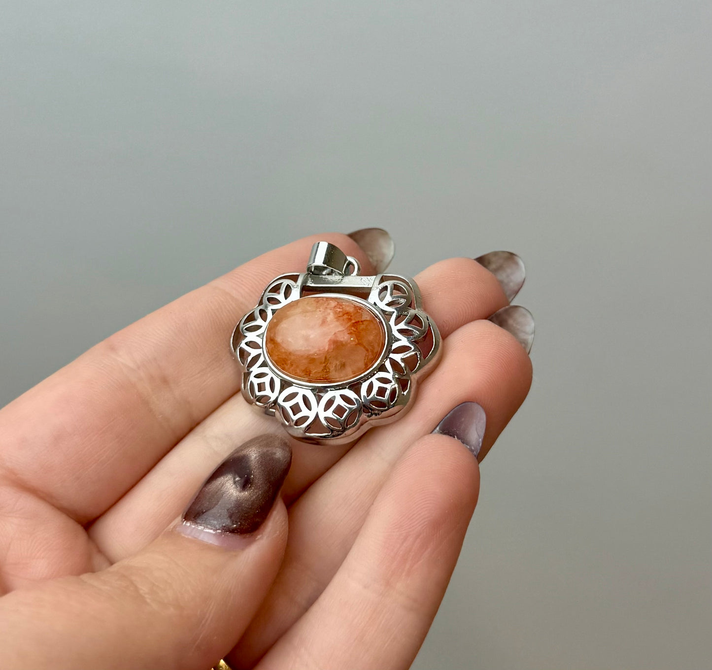 Fire quartz pendant