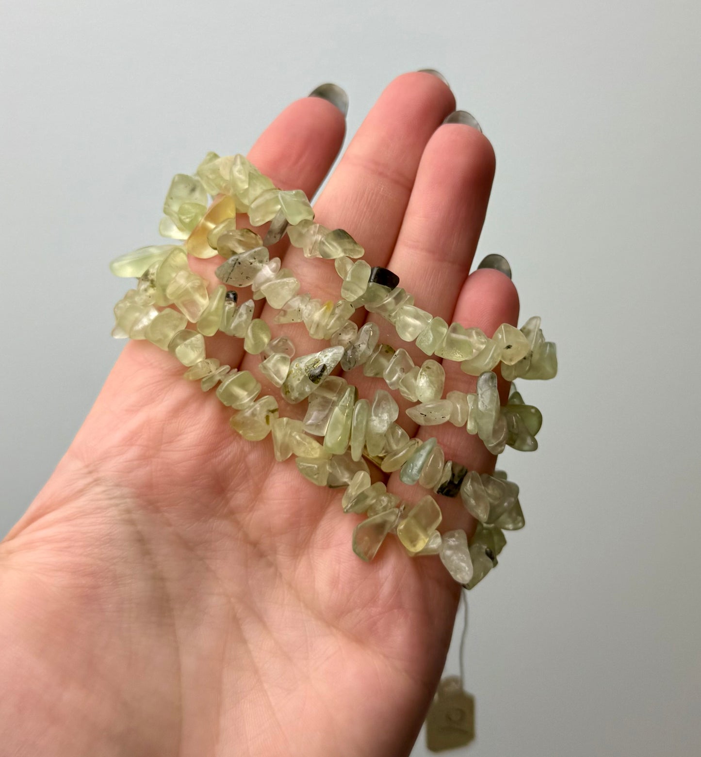 Prehnite chip bracelets
