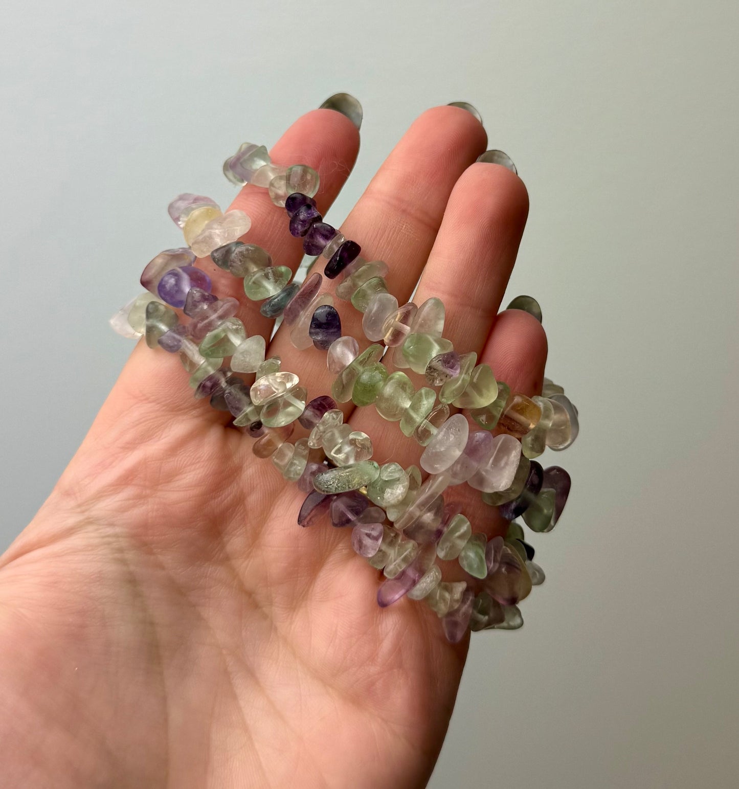 Fluorite chip bracelets