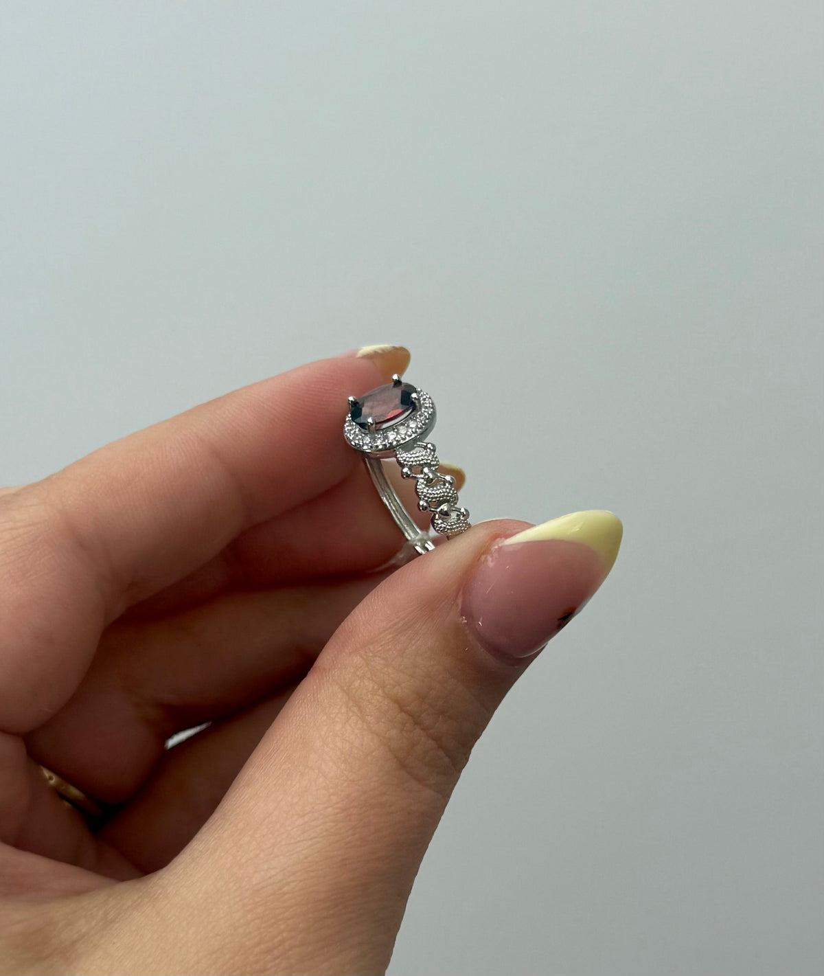 Garnet adjustable ring
