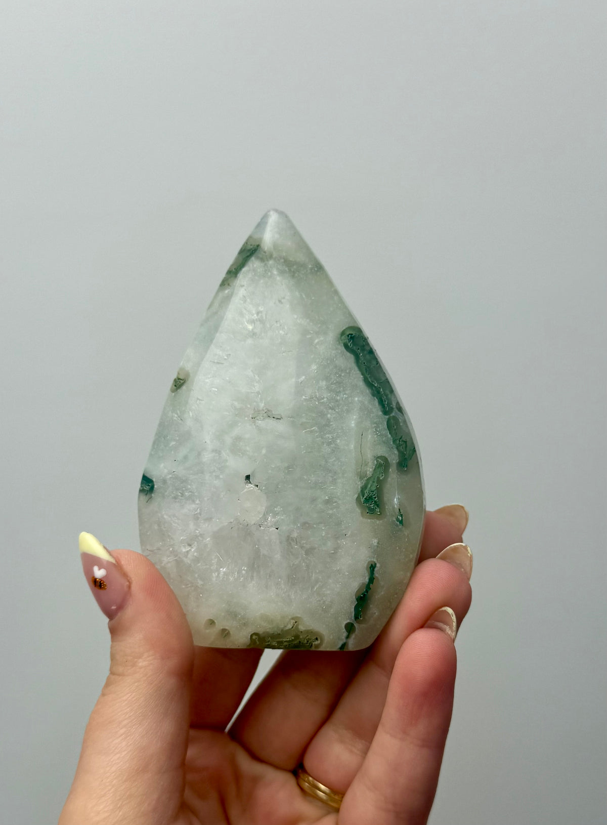 Moss agate tear freeform