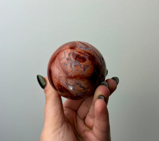 Pink chalcedony “cotton candy agate” sphere