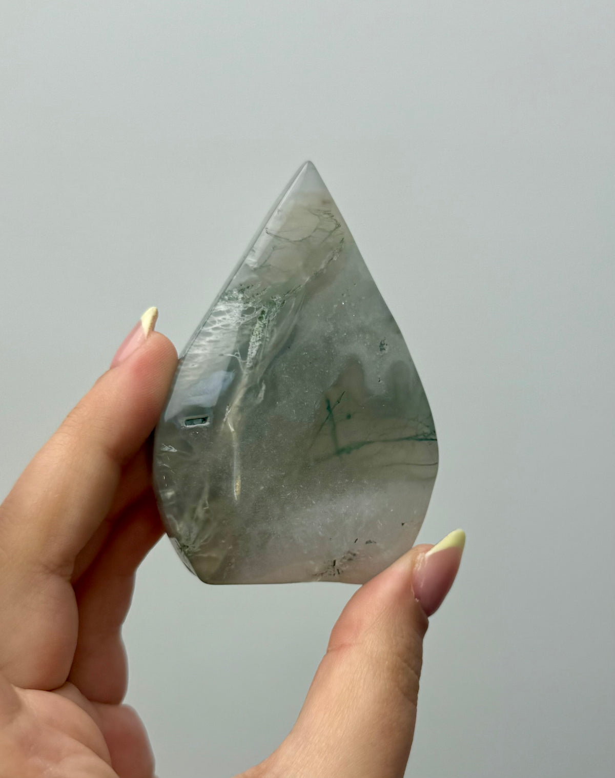 Moss agate tear freeform