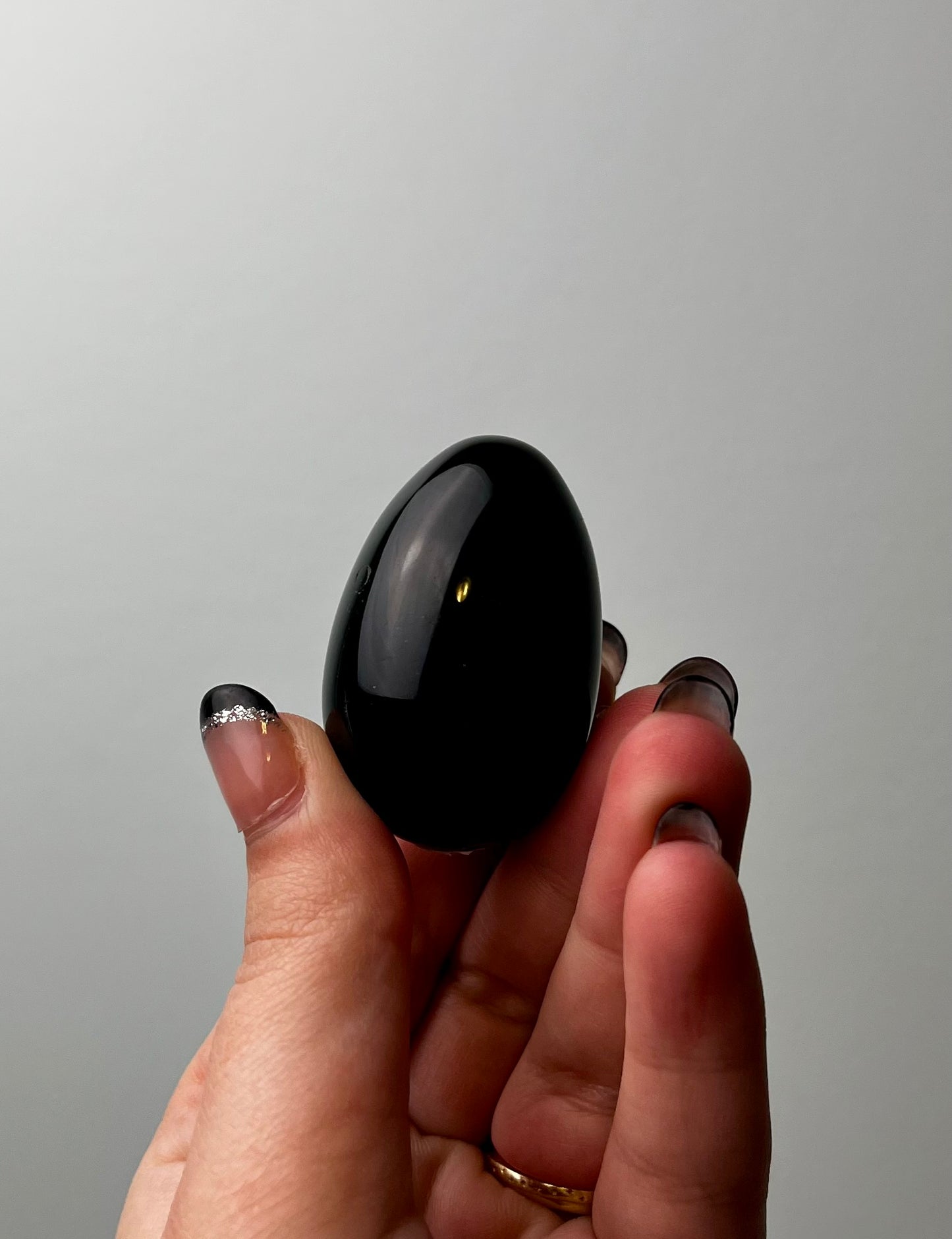 Black obsidian egg