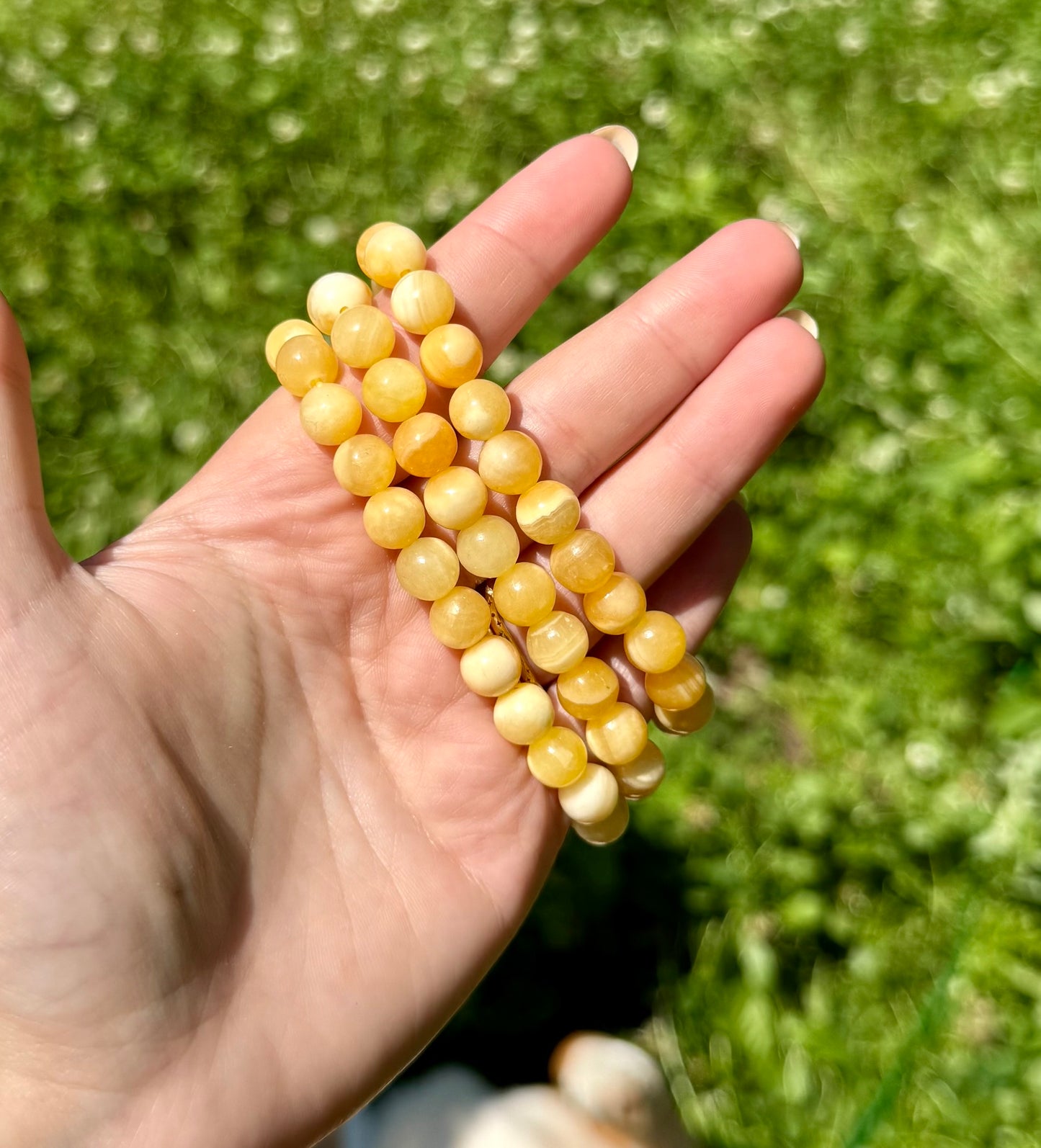 Orange calcite bracelets