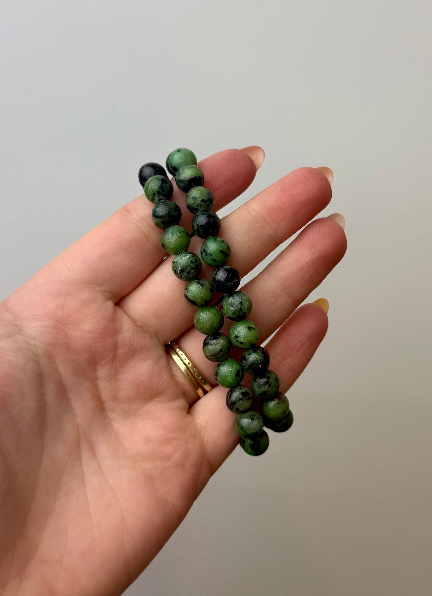 Ruby zoisite bracelets