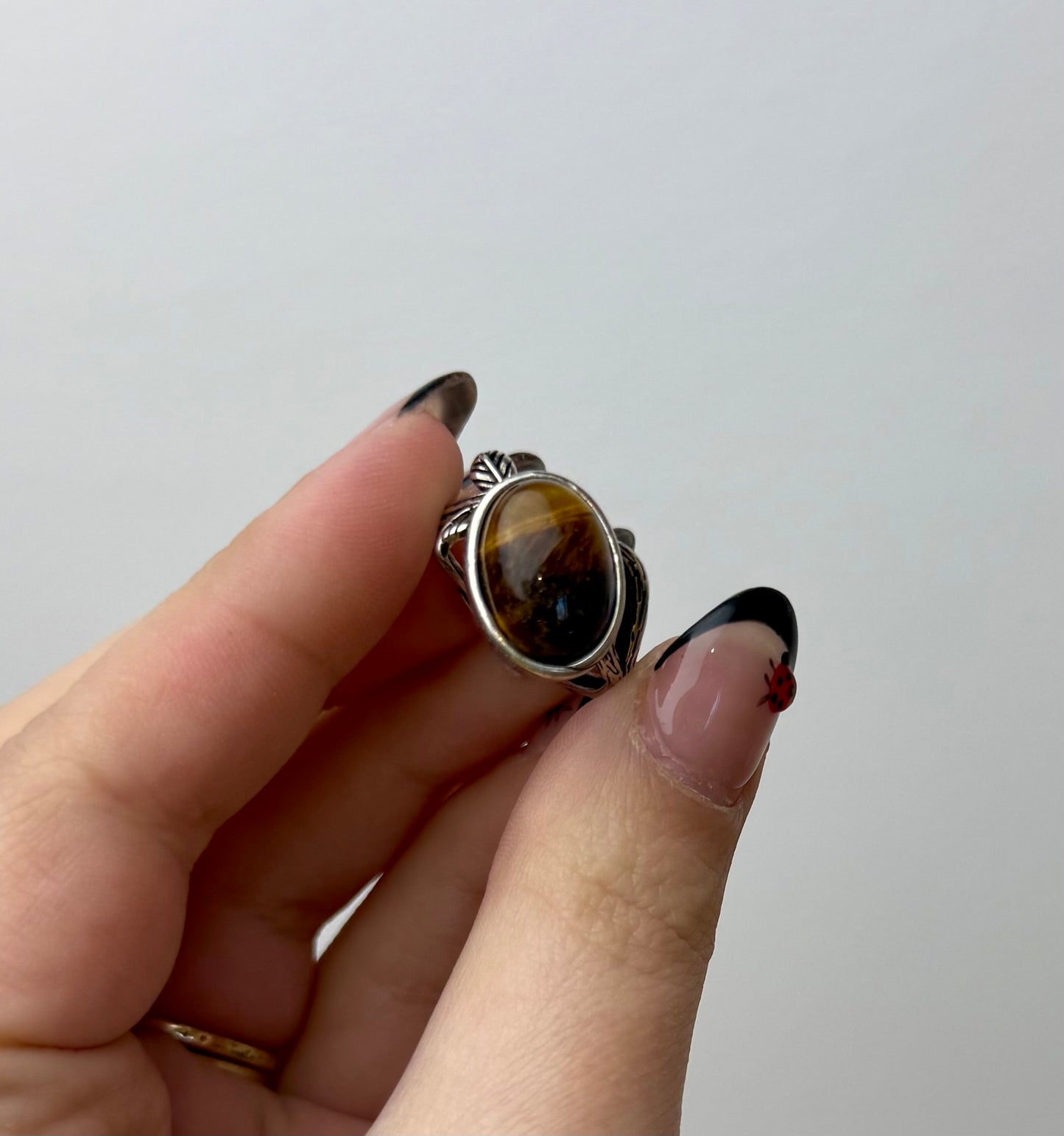 Tigers eye adjustable ring