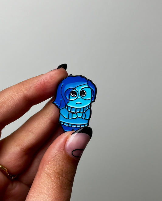 Sadness inside out enamel pin