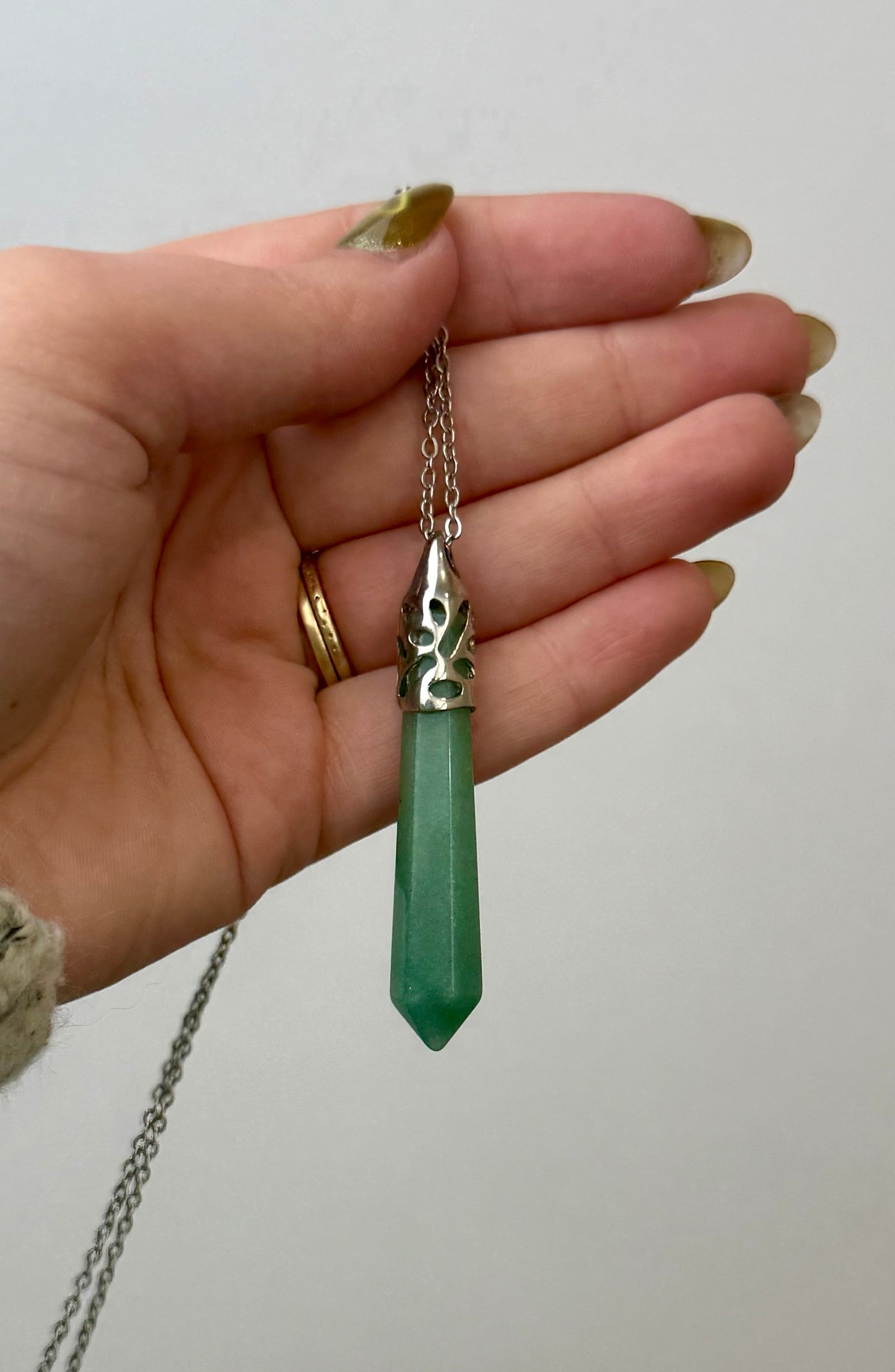 Green aventurine necklace thrifted find