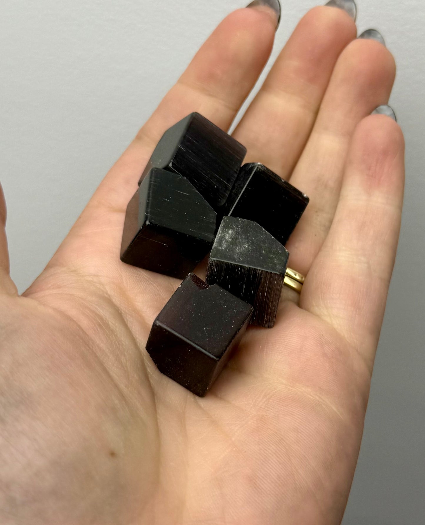 Man made glass black cats eye cubes