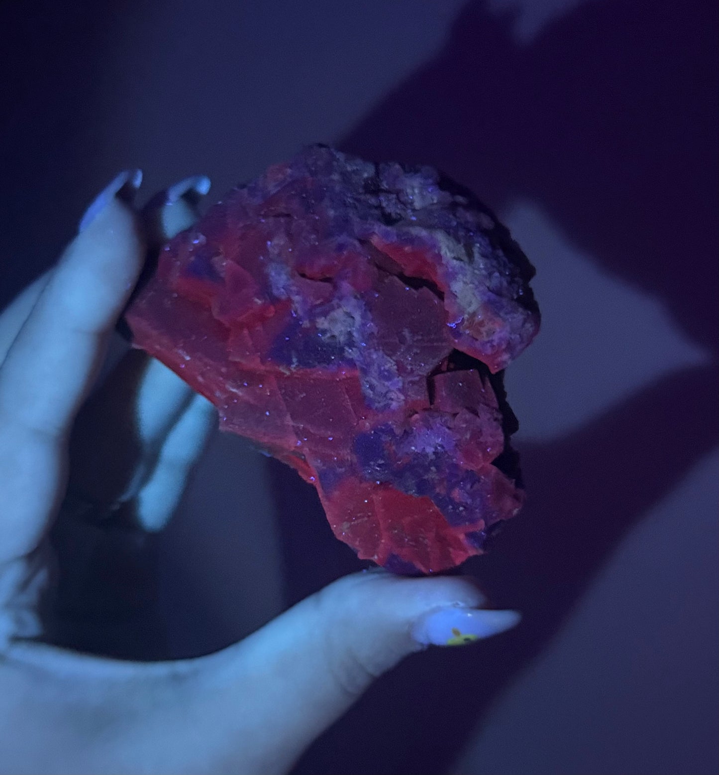 Black rose fluorite specimen