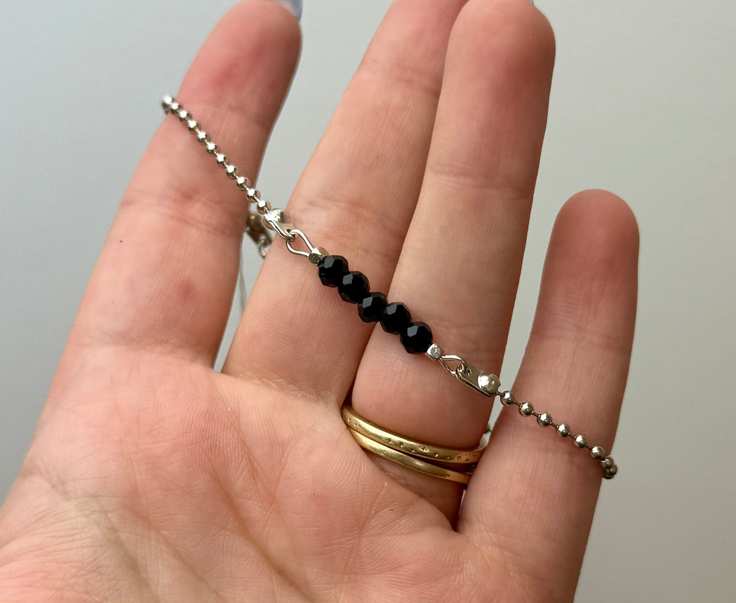 Obsidian adjustable bracelet thrifted find